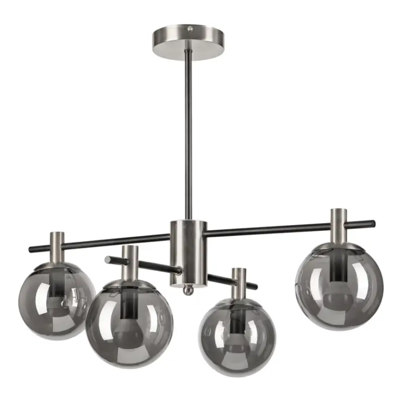 Hanglamp met vaste pendel LILOU 4xE14/5W/230V mat chroom/gerookt Betrouwbaar
