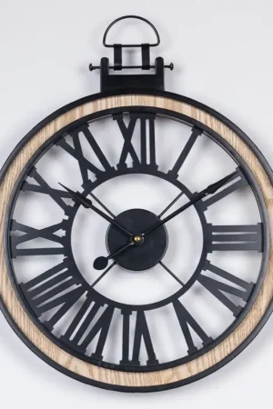 Nu Kopen Wand klok 1xAA diameter 40 cm zwart/crème