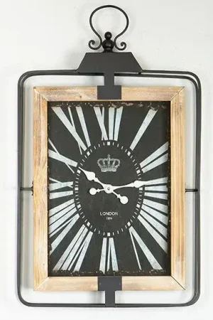 Wand klok 1xAA 76x46 beige/zwart Must-Have