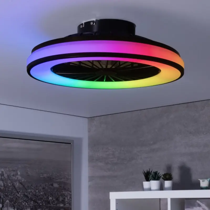 LED RGBW Dimbare plafondlamp met ventilator PLAVE LED/48W/230V 3000/4000/6500K + afstandsbediening Flitsaanbieding
