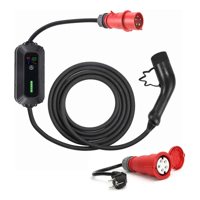 Koop Vandaag Reislaadstation voor elektrische auto's EV/PHEV AC Type 2 16A/400V 22kW IP55 7m + adapter 230V 3,7kW + Etui