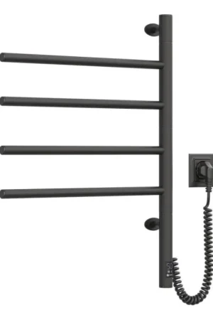 Koop Vandaag Elektrische draaibare handdoekdroger met thermostaat ARABESQUE 60W 65x49 cmzwart