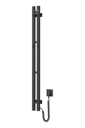 Populair Elektrische handdoekdroger met thermostaat SILOUETTE 70W 120x9 cm zwart rechts