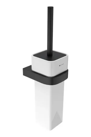 Beperkte Voorraad NIMCO NKC 30094K-90 - Wandgemonteerde toiletborstel NIKAU wit/mat zwart