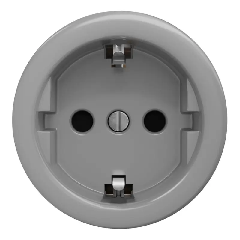 Kliklap - Retro huishoudelijk stopcontact zonder afdekraam SCHUKO 230V/16A grijs Hete Deal