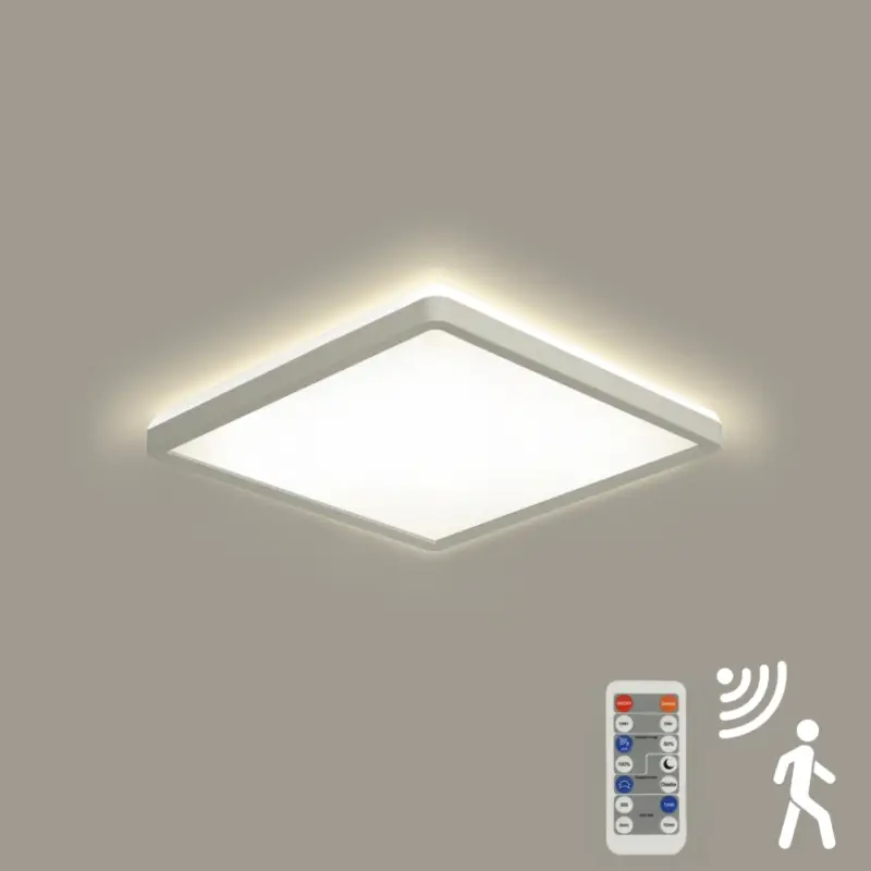Brilagi - LED dimbare lamp met bewegings- en schemersensor ULTRA SLIM LED/18W/230V 30x30 cm + afstandsbediening Merkproduct