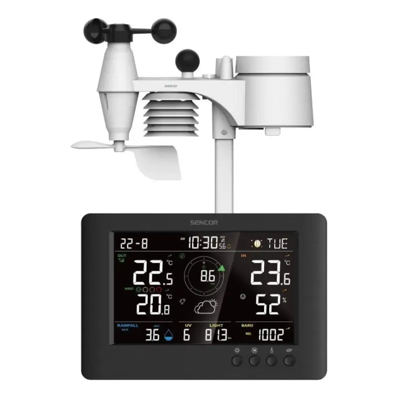 Koop Vandaag Sencor - Professioneel weerstation met kleur-LCD-display en wekker 5V/1xCR2032 + 3xAA
