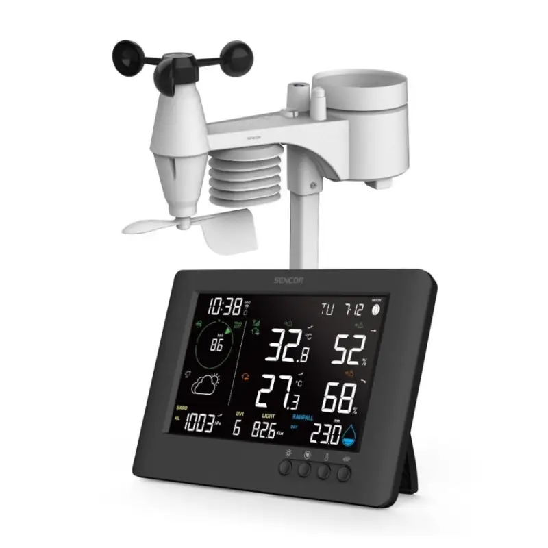 Alleen Vandaag Sencor - Professioneel weerstation met kleuren-LCD-scherm en wekker 5V/1xCR2032 + 3xAA Wi-Fi