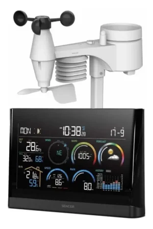 Sencor - Professioneel weerstation met kleur-LCD-display en ingebouwde wekker 5V/3xAAA + 3xAA Express Levering