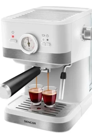 Sencor - Espressomachine met hendel 1050W/230V wit/mat chroom Aanbieding