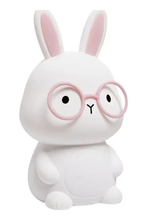 Premium LED RGBW Dimbaar kinder aanraken lamp FLORKA LED/1W/5V USB 1200 mAh konijntje wit/roze