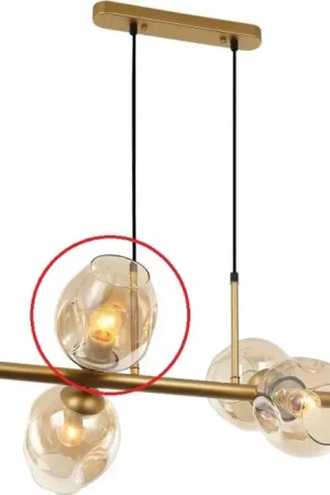 Laatste Kans ITALUX - Vervangend glas voor kroonluchter en wandlamp BORGO E27 rookgoud