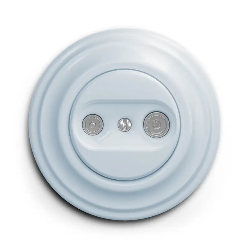 Betaalbaar Kliklap - Retro coax-wandcontactdoos TV+FM (doorverbonden) met afdekraam, blauw