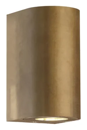 Beperkte Voorraad Nordlux - Buitenwandlamp CANTO 2xGU10/28W/230V IP44 messing