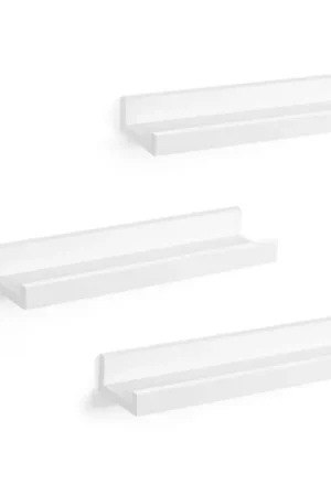 Koop Vandaag Set van 3 witte wandplanken SHELFY