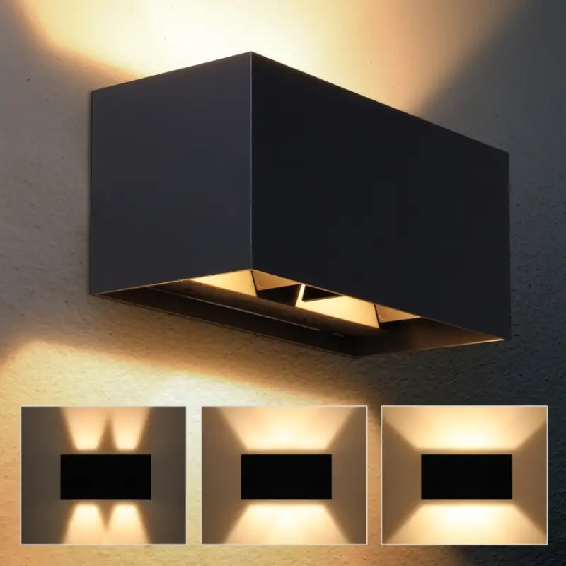Alleen Vandaag Brilagi - LED buitenwandlamp DOUBLE CUBE LED/12W/230V zwart IP65