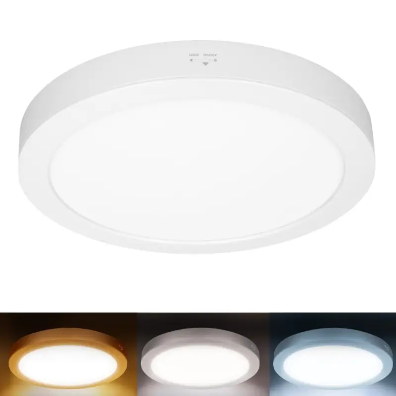 LED opbouw-/inbouwpaneel 2-in-1 24W/230V 3000/4000/6000K Ø 30 cm IP54 wit Op = Op