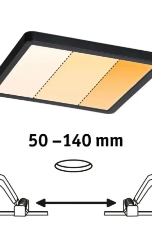 Beste Prijs Paulmann 93101 - LED/13W IP44 Inbouwarmatuur voor badkamer AREO 230V 2000/3000/4000K 17,5x17,5 cm zwart