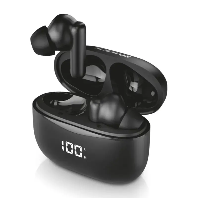 Premium Aligator TWS06 - Pods PRO 3 Draadloos Earbuds, 200 mAh Charging Case + 2x 30 mAh Earbuds, IP30, Black