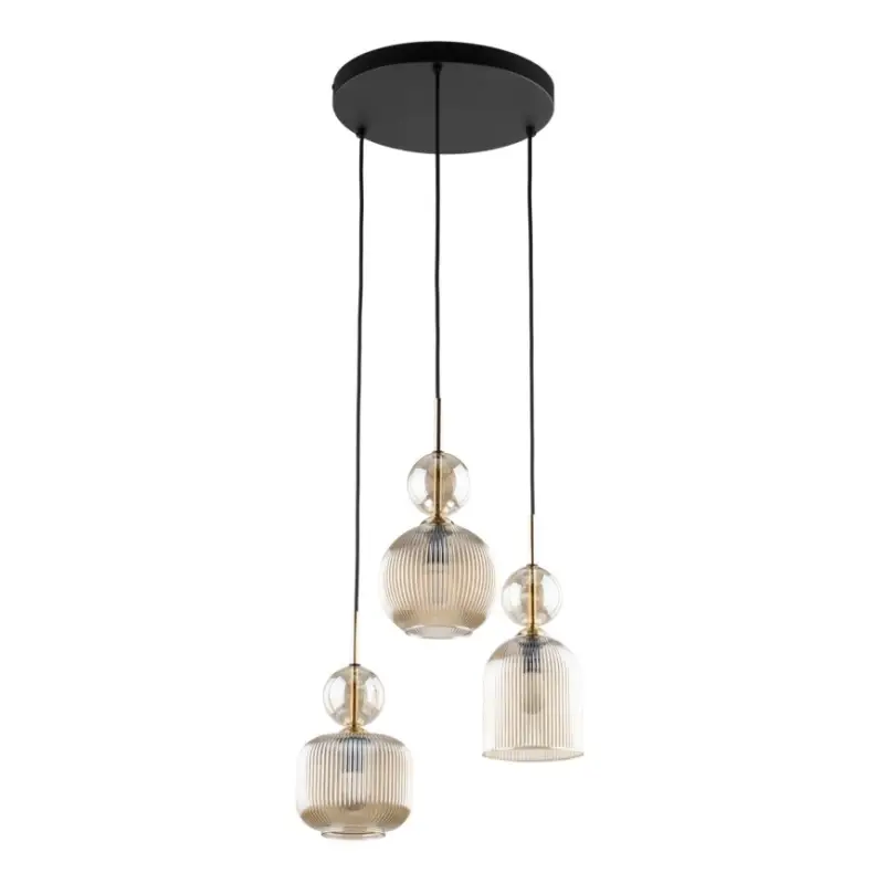 Nieuw Hanglamp aan snoer SOPHIA 3xE14/10W/230V zwart/rookbeige