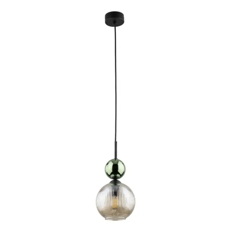 Betaalbaar Hanglamp aan kabel SOPHIA 1xE14/10W/230V zwart/groen/rookbeige