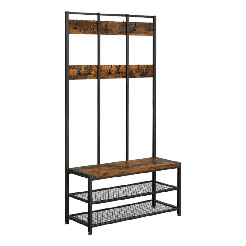 Staande kapstok NAVOR bruin/zwart Exclusieve Aanbieding