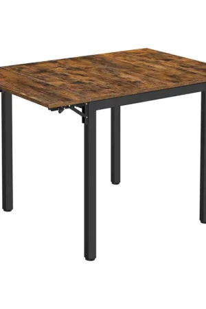 Koopje Uitschuifbare eettafel ELDUR bruin/zwart
