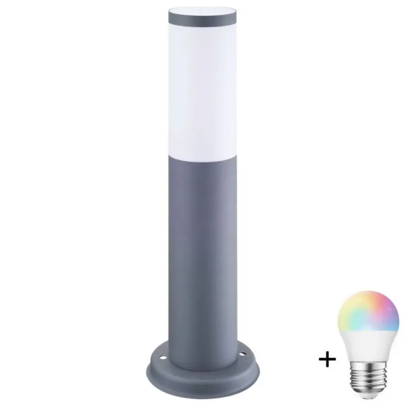 LED RGBW dimbare buitenlamp OSLO 1xE27/6,5W/230V 2700-6500K Wi-Fi 45 cm IP44 antraciet Favoriet