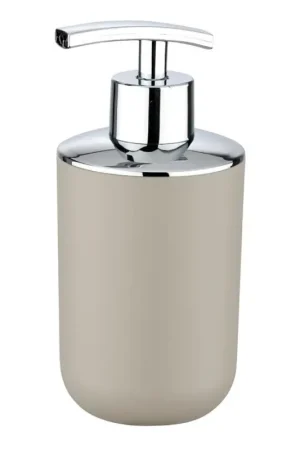 Actieprijs WENKO 21219100 - Zeepdispenser BRASIL 7,3x16,5 cm beige/glanzend chroom