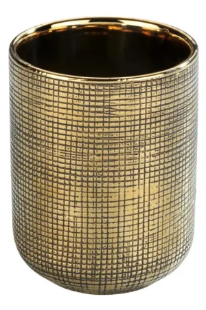 WENKO 24400100 - Tandenborstelbeker RIVARA 7,5x9,5 cm goud Seizoensaanbieding