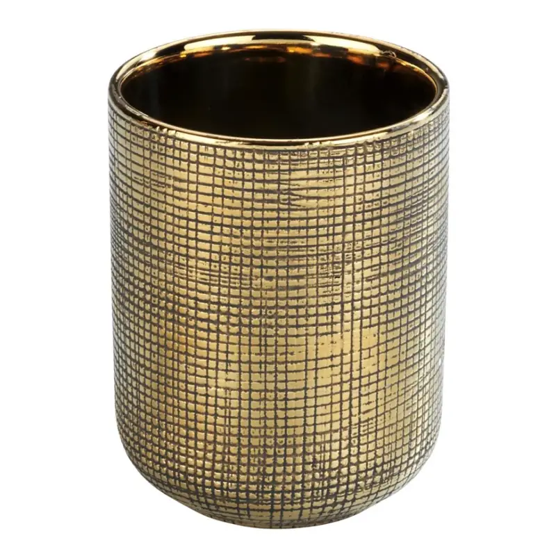 WENKO 24400100 - Tandenborstelbeker RIVARA 7,5x9,5 cm goud Seizoensaanbieding
