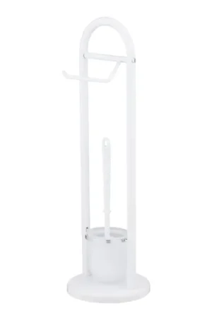 Bestel Nu WENKO 17092100 - Toiletborstel SIENA 19x63 cm wit/satijn