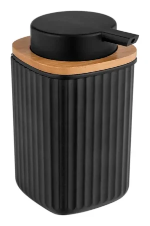 WENKO 25298100 - Zeepdispenser ROTELLO 8,9x12,7 cm zwart/bruin Beperkt Aanbod