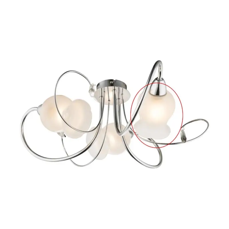 Betrouwbaar Globo - Vervangingsglas voor kroonluchter LILLY E14, wit