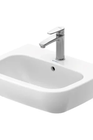 Finale Uitverkoop Duravit 23105500002 - Wandhangende wastafel D-CODE 55 x 43 cm, keramiek, glanzend wit