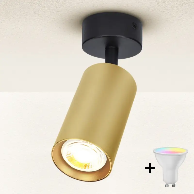 Superprijs Brilagi - LED RGBW dimbare inbouwspot SELE GOLDEN 1xGU10/4,8W/230V 3000K zwart/goud + afstandsbediening