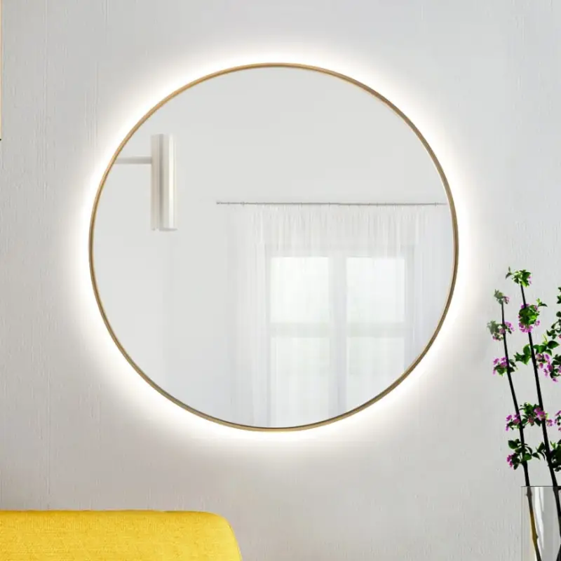 Baltica Design - LED-wandspiegel voor de badkamer met LED-achtergrondverlichting BRIGHT/15 W/230 V/4500 K/Ø 80 cm/IP65 goud Hete Deal
