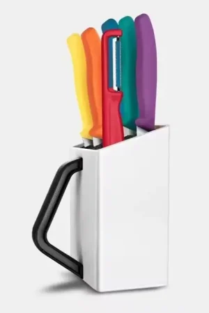 Bestseller Victorinox - SWISS CLASSIC 7-delige set keukenmessen met blok, kleurrijk