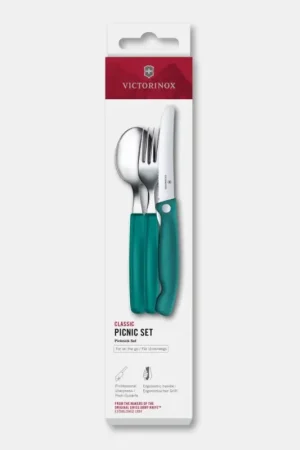 Victorinox - Picknickbestekset SWISS CLASSIC, 3-delig, turkoois Beperkt Aanbod