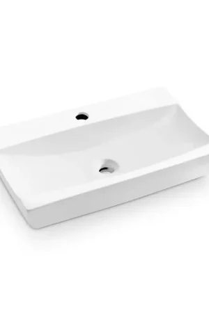 Snelle Levering Bathco 0041 - Opzetwastafel SARDINERO 61,5x37,5 cm porselein/wit
