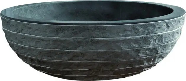 Bathco 00317 - Opzetwastafel PUKET Ø 45 cm steen/grijs Exclusieve Aanbieding