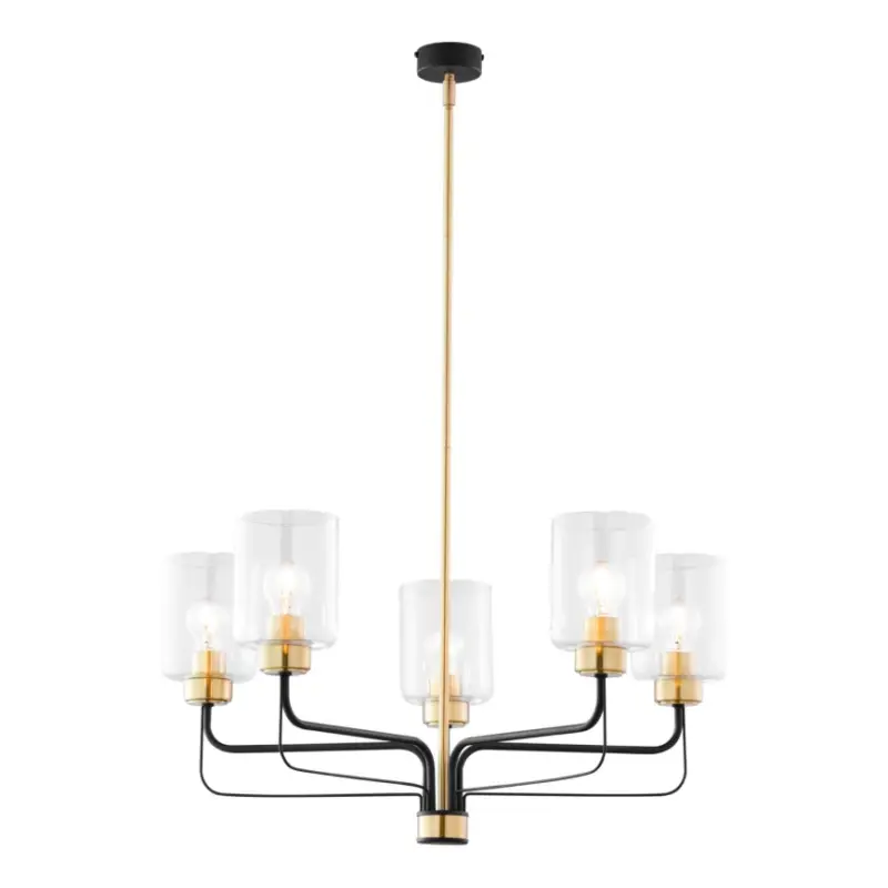 Jupiter 1882 - Kroonluchter met stang CERES 5xE27/15W/230V goud/zwart Nu Kopen