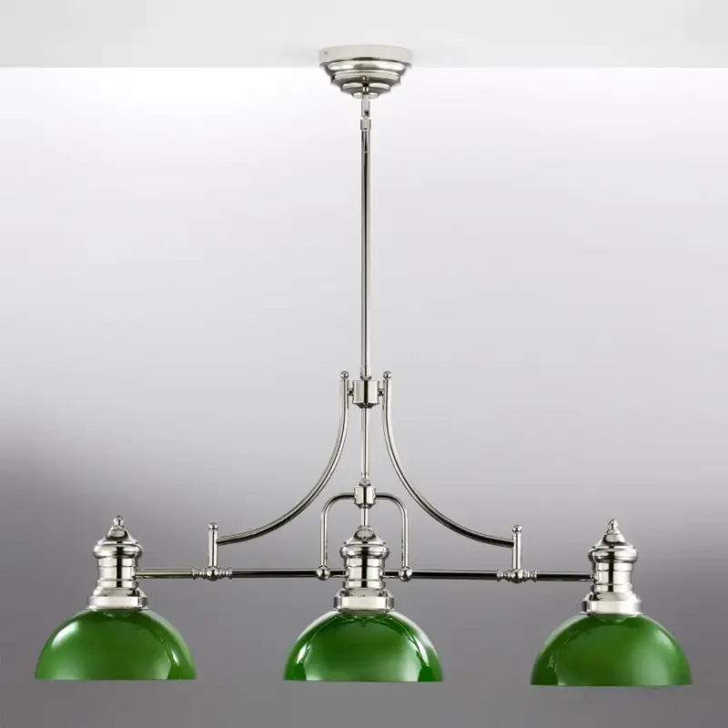 Gereduceerde Prijs Jupiter 2072 - Hanglamp aan stang PLATINO 3xE27/15W/230V groen/glanzend chroom