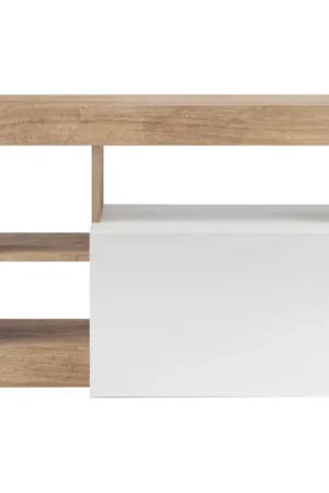 Bank LENOR 91x209 cm wit/bruin Koopje