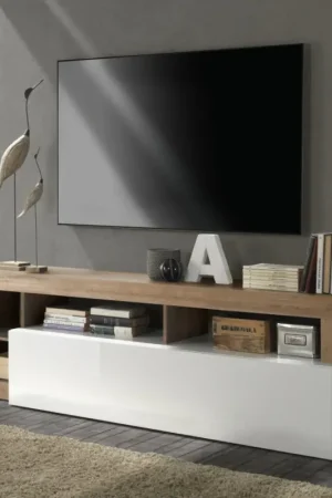 Exclusieve Aanbieding TV-meubel LENOR wit/eik