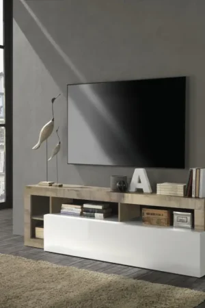 Fabrieksprijs TV-meubel LENOR wit/bruin