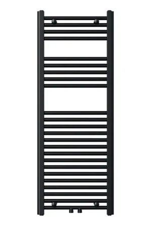 Novaservis - Laddervormige handdoekradiator voor badkamer 490W/230V 120x45 cm, zwart, recht Aanbieding
