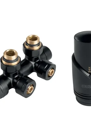 Novaservis - Radiatorset met centrale aansluiting, hoekig, zwart Lage Kosten
