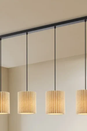 Aanbieding Brilagi - Hanglamp aan kabel NORDIC WAVE 4xE27/15W/230V linnen/zwart