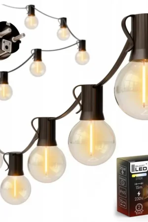 Bestseller LED buiten decoratieve lichtslinger 25x E12/1W/230V 17,5 m IP65 zwart